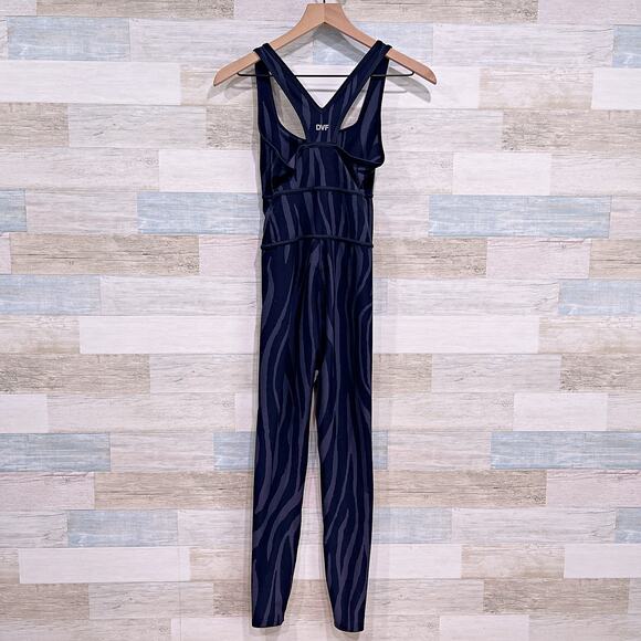 DVF x Target Tonal Zebra Activewear Jumpsuit Black Gray Unitard Womens XXS - Picture 3 of 8